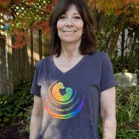 Dogwood Logo Rainbow V-Neck T-Shirt