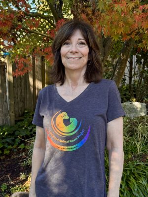 Dogwood Logo Rainbow V-Neck T-Shirt